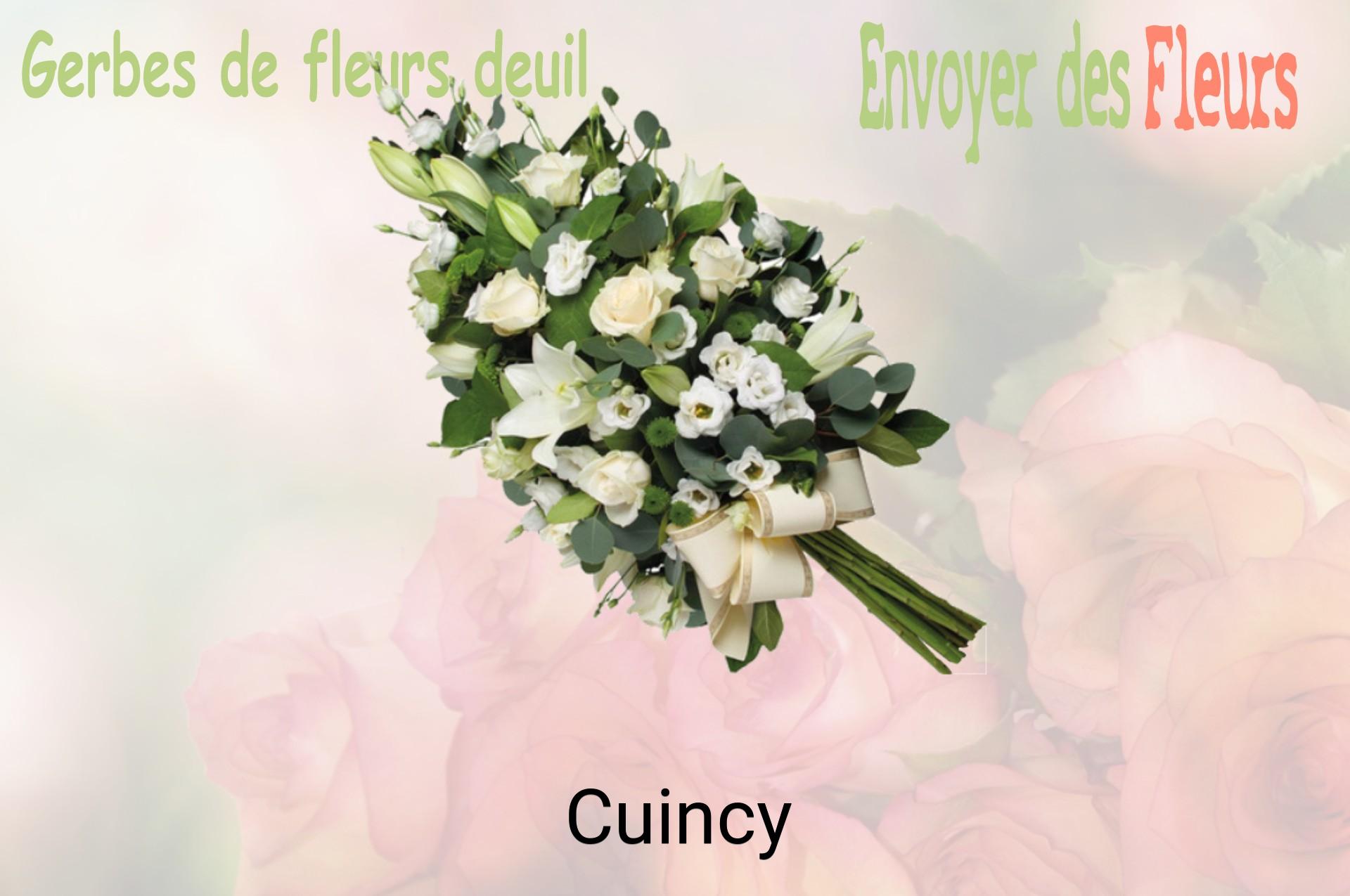 Gerbe de fleurs de deuil livrée à Cuincy